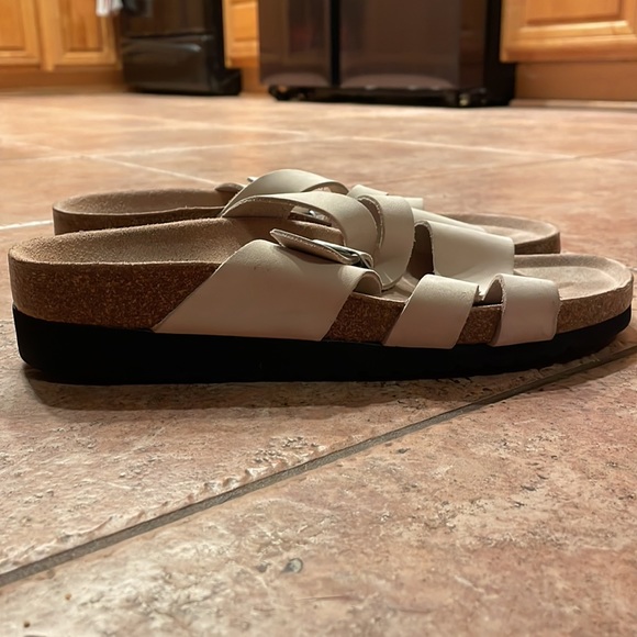AFS Slip on Sandals Made in Germany cream leather size 10.5 US/ 41 EU - Picture 4 of 4